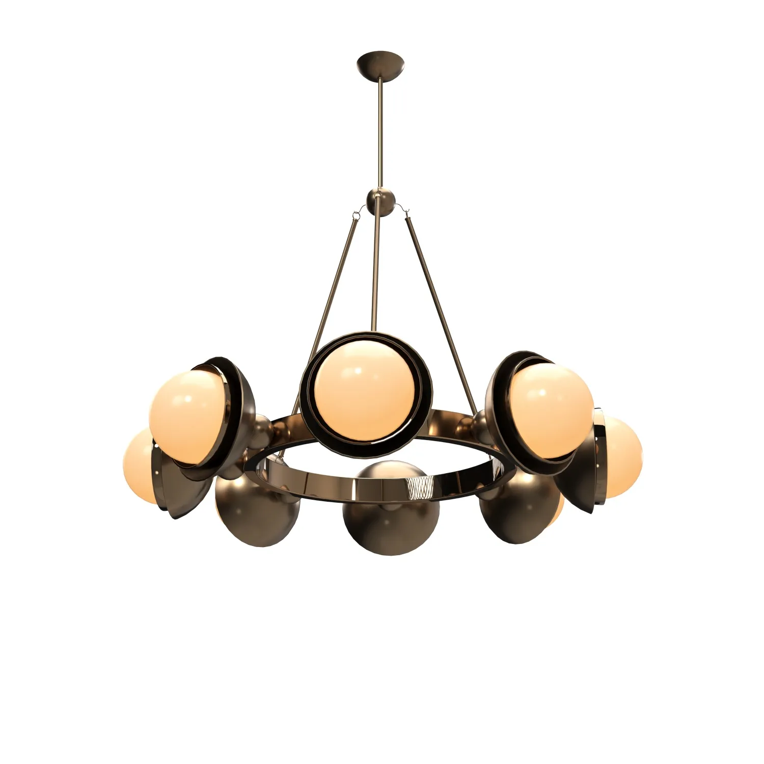 Bronze and Murano Glass Chandelier PBR 3D Model_01